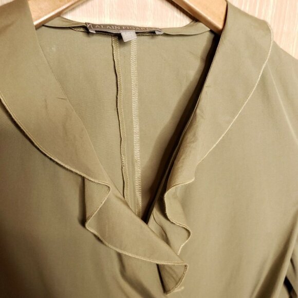 Alain Olive Wrap Blouse - Picture 4 of 6